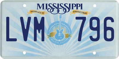 MS license plate LVM796