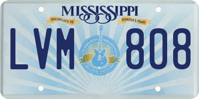 MS license plate LVM808
