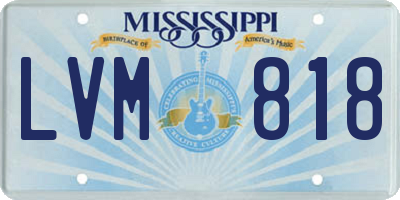 MS license plate LVM818