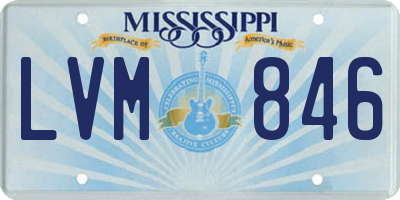 MS license plate LVM846