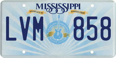 MS license plate LVM858