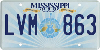 MS license plate LVM863