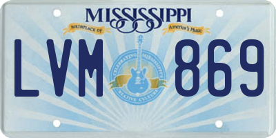 MS license plate LVM869