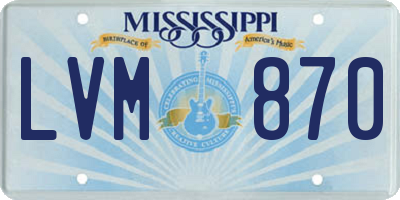 MS license plate LVM870