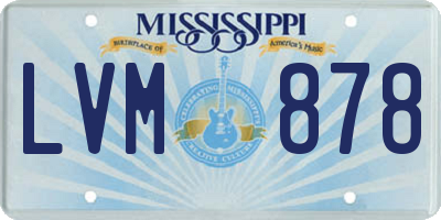 MS license plate LVM878