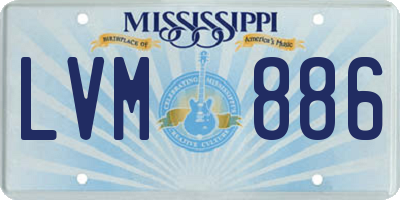 MS license plate LVM886