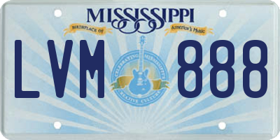 MS license plate LVM888