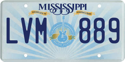 MS license plate LVM889