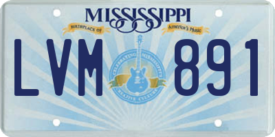 MS license plate LVM891