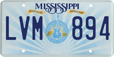MS license plate LVM894