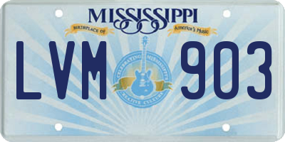 MS license plate LVM903