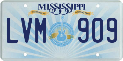 MS license plate LVM909