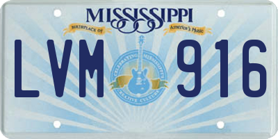 MS license plate LVM916