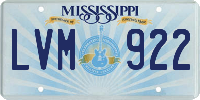 MS license plate LVM922