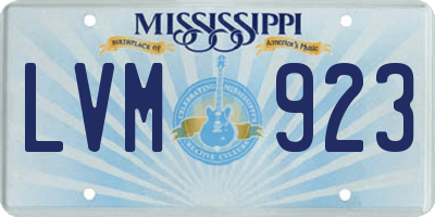 MS license plate LVM923