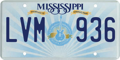 MS license plate LVM936