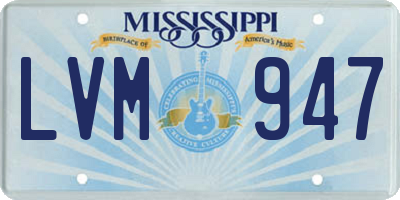 MS license plate LVM947