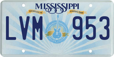 MS license plate LVM953