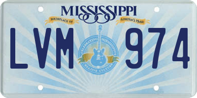 MS license plate LVM974