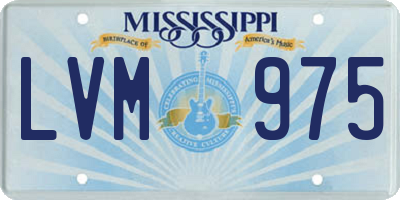 MS license plate LVM975