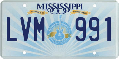 MS license plate LVM991