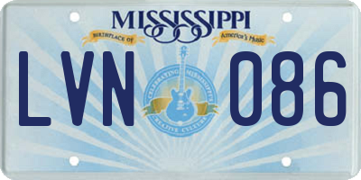 MS license plate LVN086