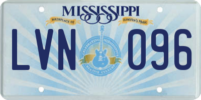 MS license plate LVN096