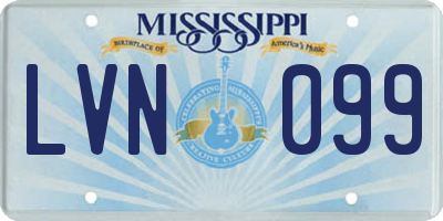 MS license plate LVN099