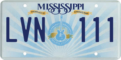 MS license plate LVN111
