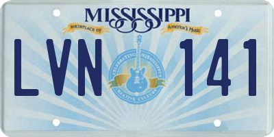 MS license plate LVN141