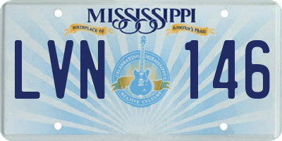 MS license plate LVN146