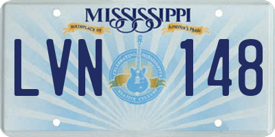MS license plate LVN148