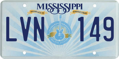 MS license plate LVN149