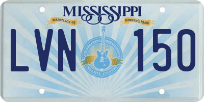 MS license plate LVN150