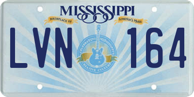 MS license plate LVN164