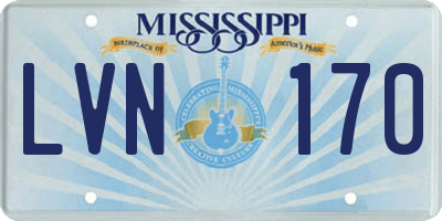 MS license plate LVN170