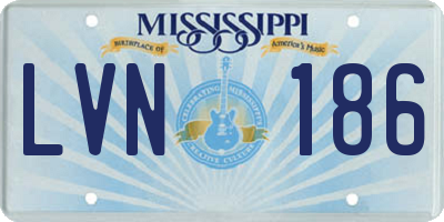 MS license plate LVN186