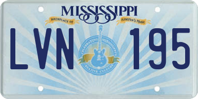 MS license plate LVN195