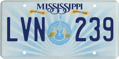 MS license plate LVN239