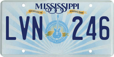 MS license plate LVN246