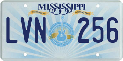 MS license plate LVN256