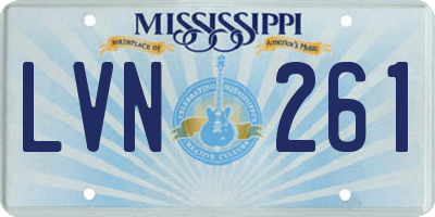 MS license plate LVN261