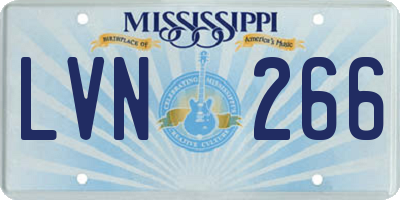 MS license plate LVN266