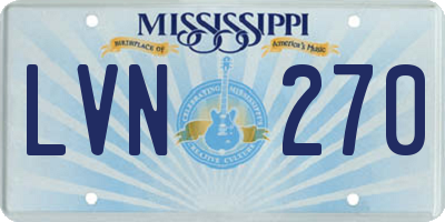 MS license plate LVN270