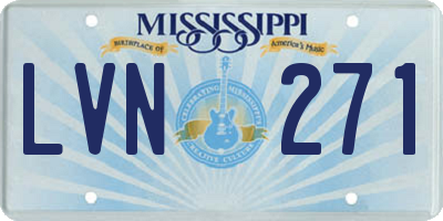 MS license plate LVN271