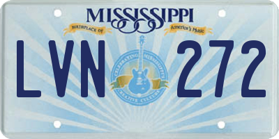 MS license plate LVN272