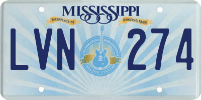 MS license plate LVN274