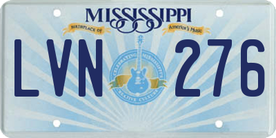 MS license plate LVN276