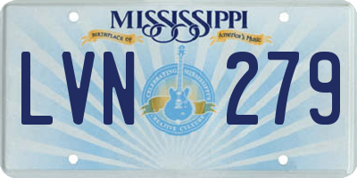 MS license plate LVN279