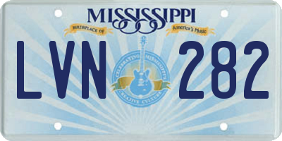 MS license plate LVN282